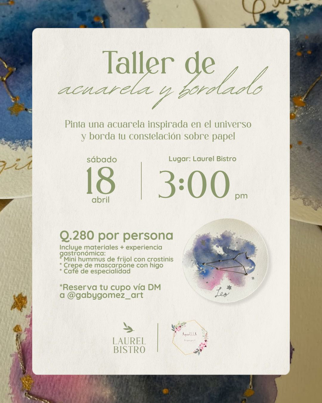 Taller de acuarela y Bordado